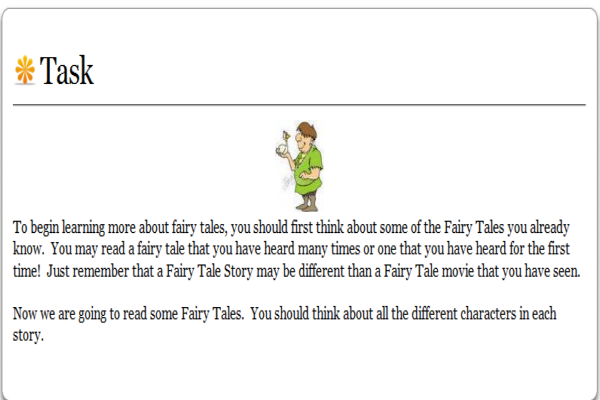 Webquest: My favourite fairy tale character | Recurso educativo 34384