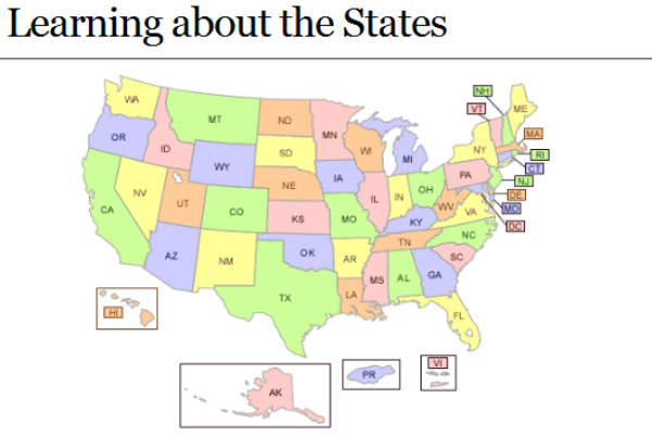 Webquest: Learning about the States | Recurso educativo 34390