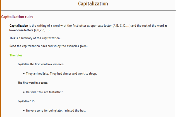 Capitalization rules | Recurso educativo 34544