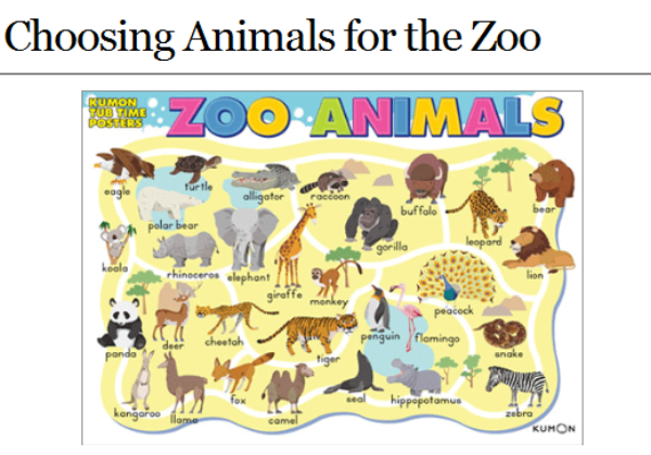 Webquest: Choosing animals for the zoo | Recurso educativo 34693