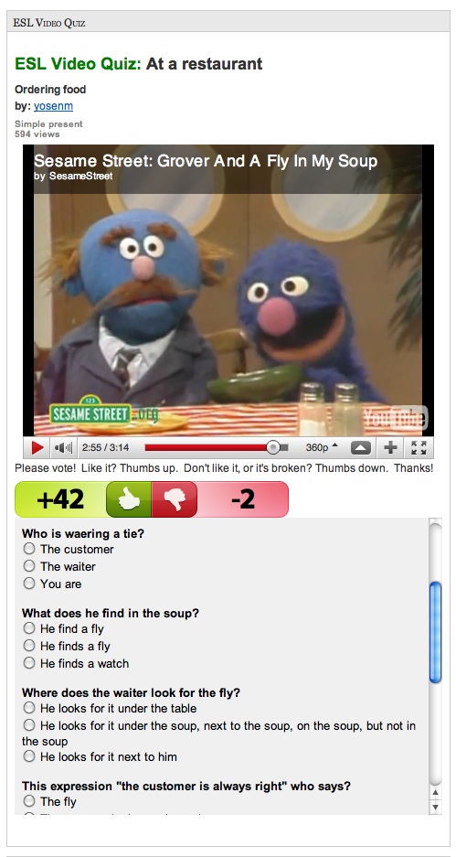 Video: Grover and a fly in my soup | Recurso educativo 38149