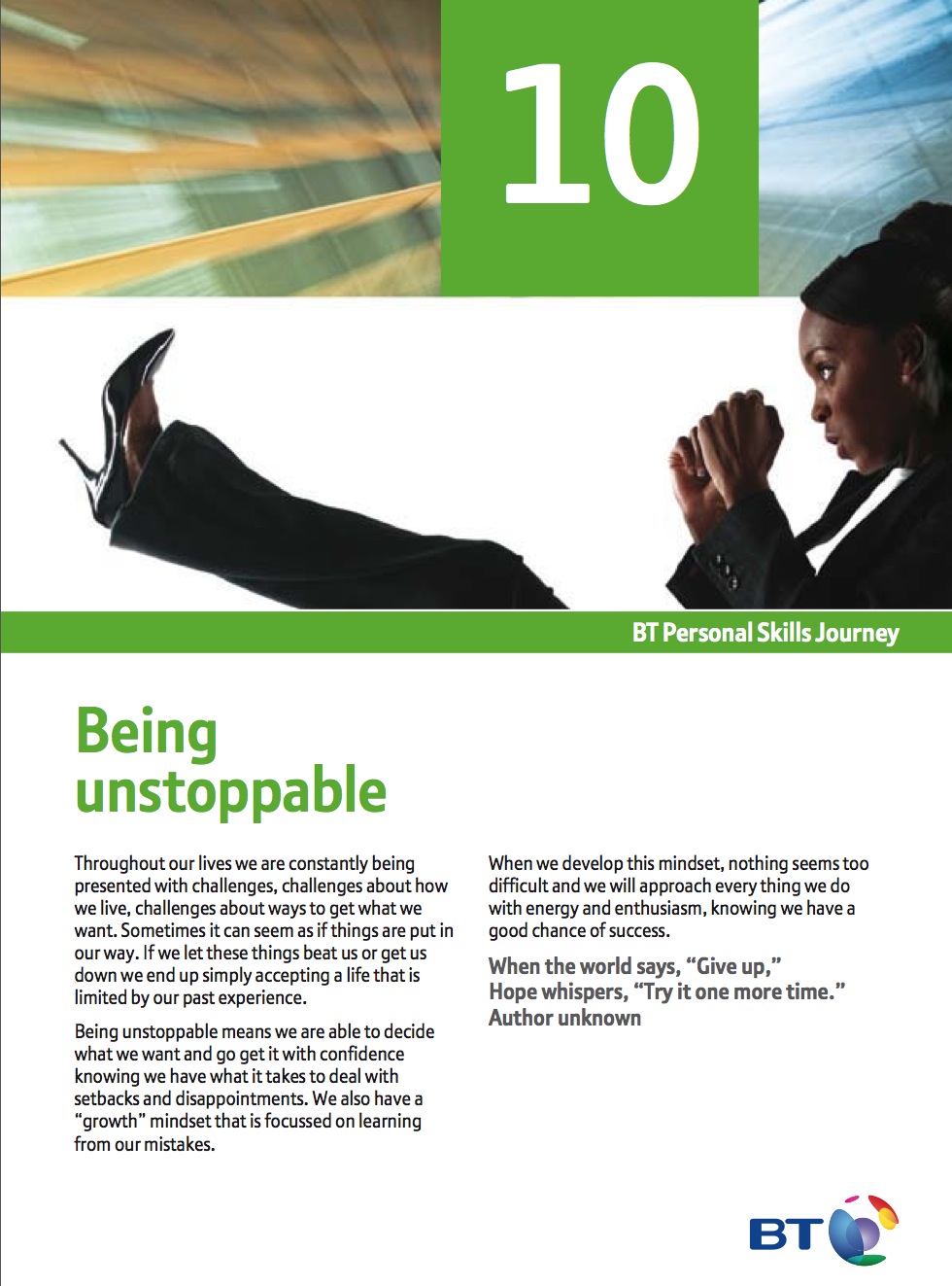 BT Personal Skills Journey: Being unstoppable | Recurso educativo 39331