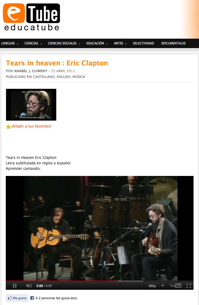 Video: Tears in Heaven | Recurso educativo 39700