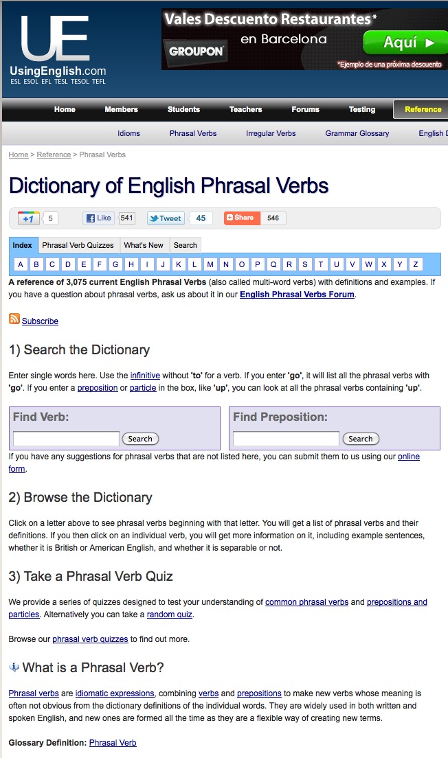 Dictionary of English Phrasal Verbs | Recurso educativo 40594
