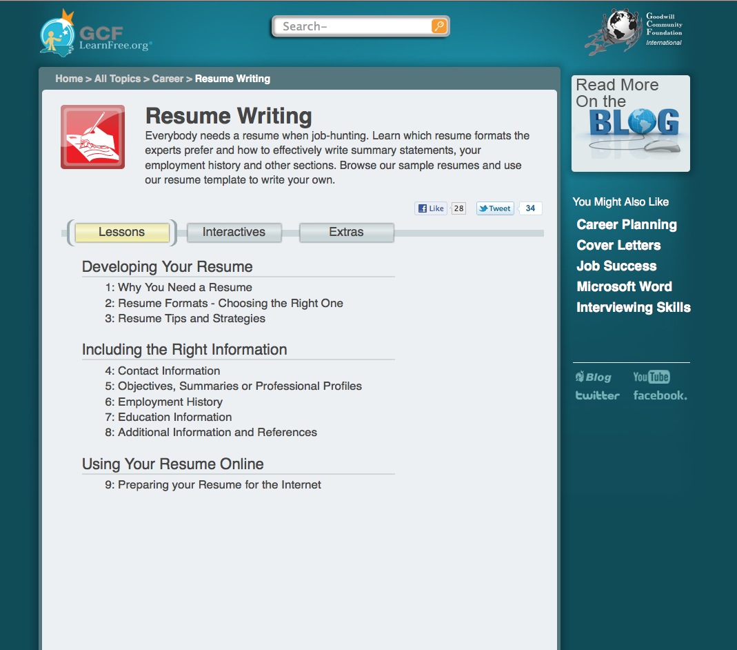 Tutorial: Resume writing | Recurso educativo 41472