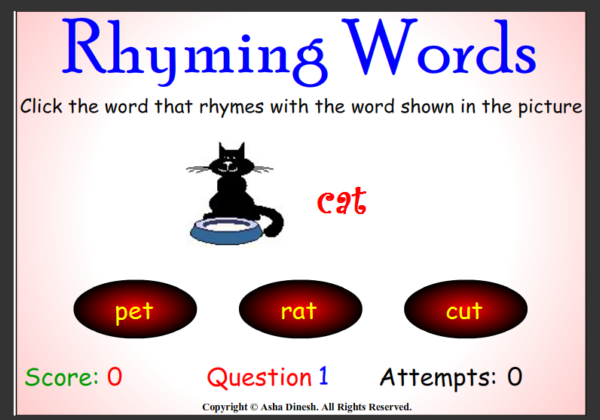 Rhyming words | Recurso educativo 42092