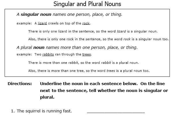 Singular and plural nouns | Recurso educativo 43050