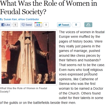 The Role of Women in Feudal Society | Recurso educativo 44142