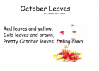 Fall songs and poems | Recurso educativo 45468