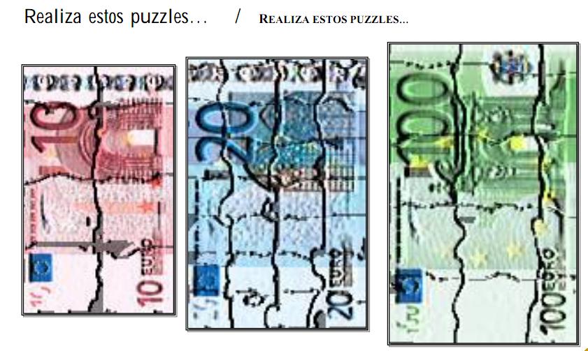 Ficha: puzzle de billetes | Recurso educativo 47882