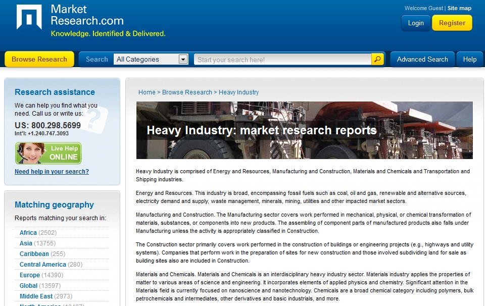 Heavy Industry Market Research Reports: Heavy Construction Industry Market Research | Recurso educativo 89777