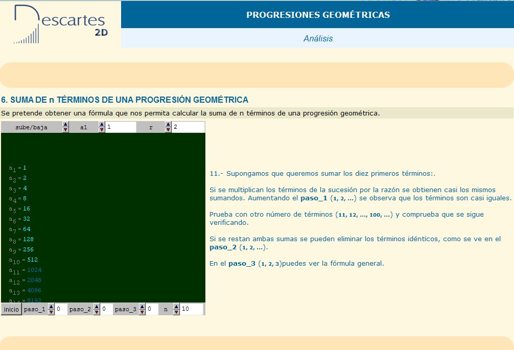 Suma de términos de una progresión geométrica | Recurso educativo 36899